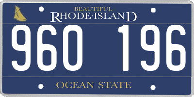 RI license plate 960196