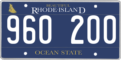 RI license plate 960200