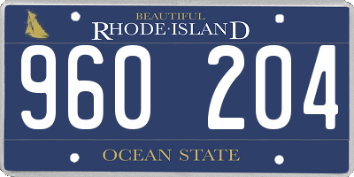 RI license plate 960204