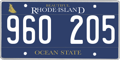 RI license plate 960205