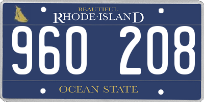 RI license plate 960208