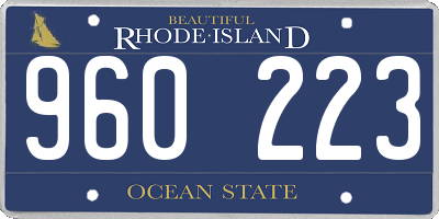 RI license plate 960223