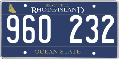 RI license plate 960232