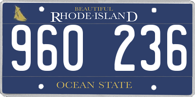 RI license plate 960236