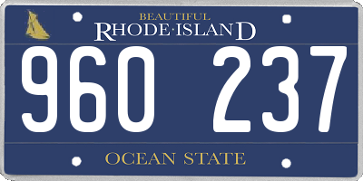 RI license plate 960237