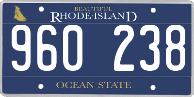 RI license plate 960238