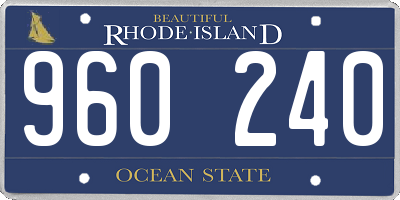 RI license plate 960240
