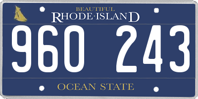RI license plate 960243