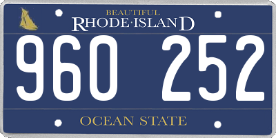 RI license plate 960252