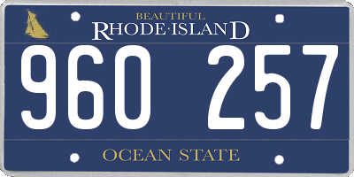 RI license plate 960257
