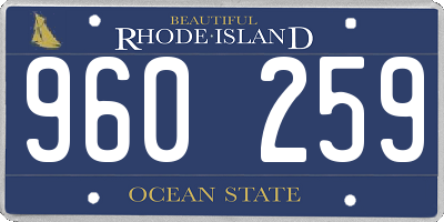 RI license plate 960259