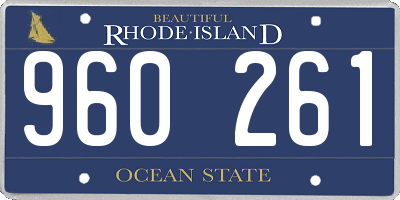 RI license plate 960261