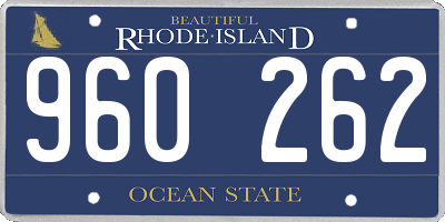 RI license plate 960262