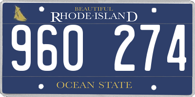 RI license plate 960274