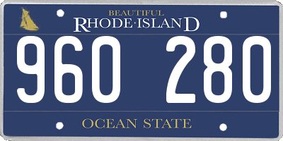 RI license plate 960280