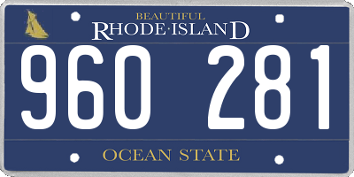 RI license plate 960281