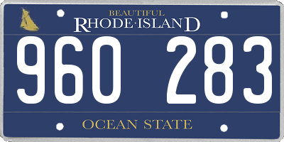 RI license plate 960283