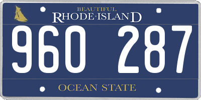 RI license plate 960287