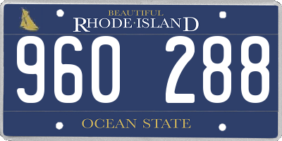 RI license plate 960288