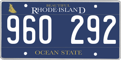 RI license plate 960292