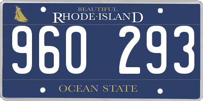RI license plate 960293