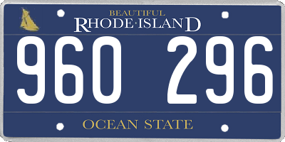 RI license plate 960296
