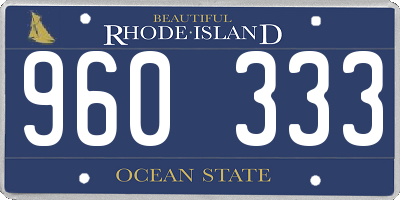 RI license plate 960333