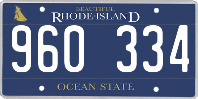 RI license plate 960334