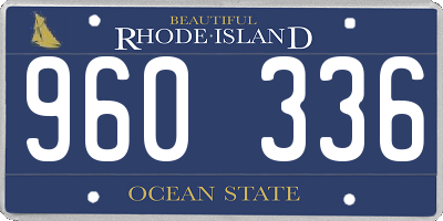 RI license plate 960336