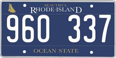 RI license plate 960337