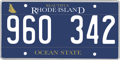 RI license plate 960342