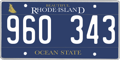 RI license plate 960343