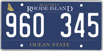 RI license plate 960345