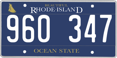 RI license plate 960347