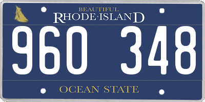 RI license plate 960348