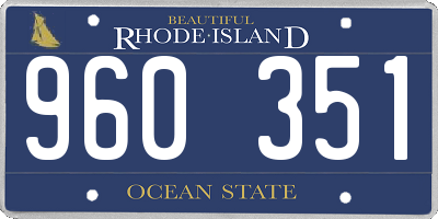 RI license plate 960351