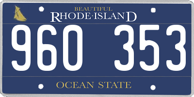 RI license plate 960353