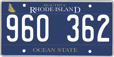 RI license plate 960362