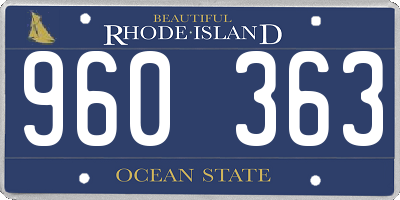 RI license plate 960363