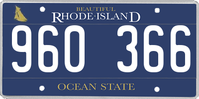RI license plate 960366