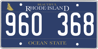RI license plate 960368