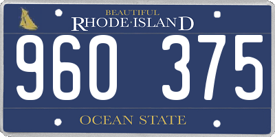 RI license plate 960375