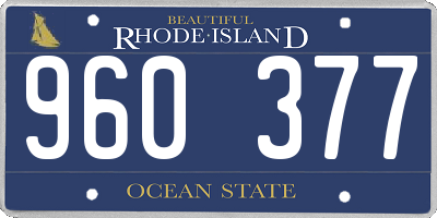 RI license plate 960377