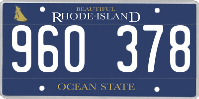 RI license plate 960378