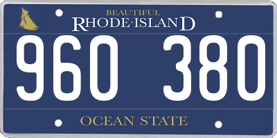 RI license plate 960380