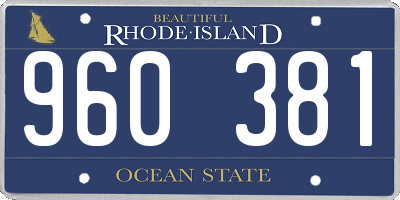 RI license plate 960381