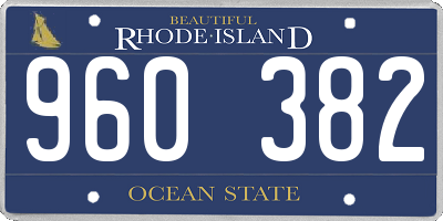 RI license plate 960382