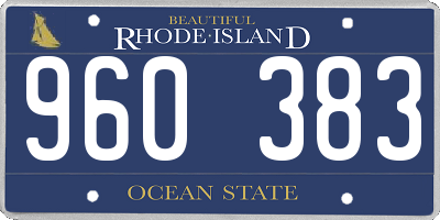 RI license plate 960383