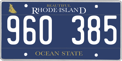 RI license plate 960385