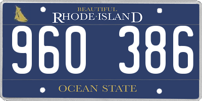 RI license plate 960386